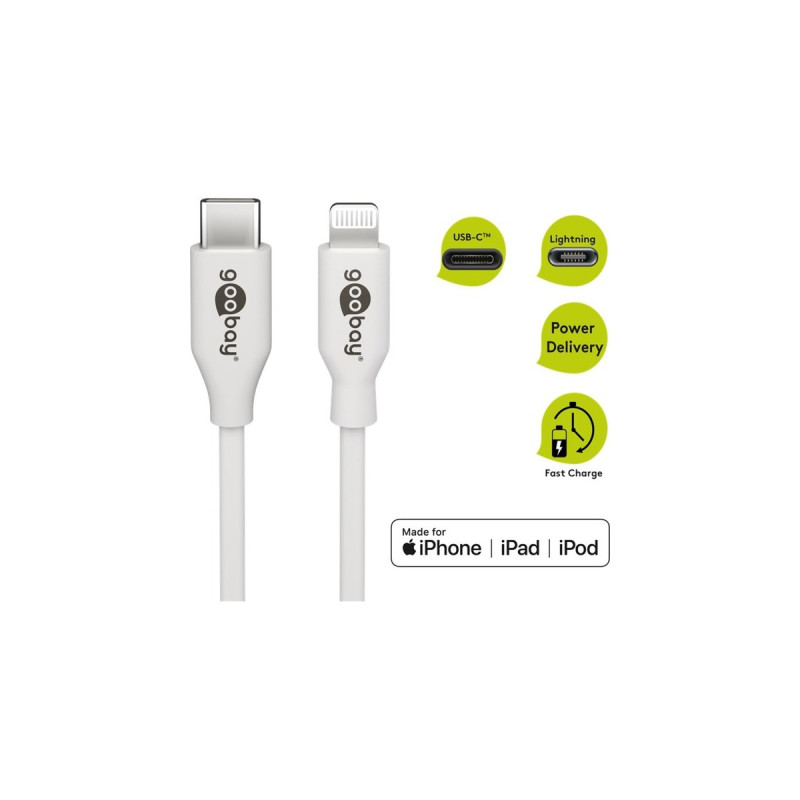 Lightning Stecker(weiß, 1 Meter, PD, Laden mit bis zu 87 Watt)