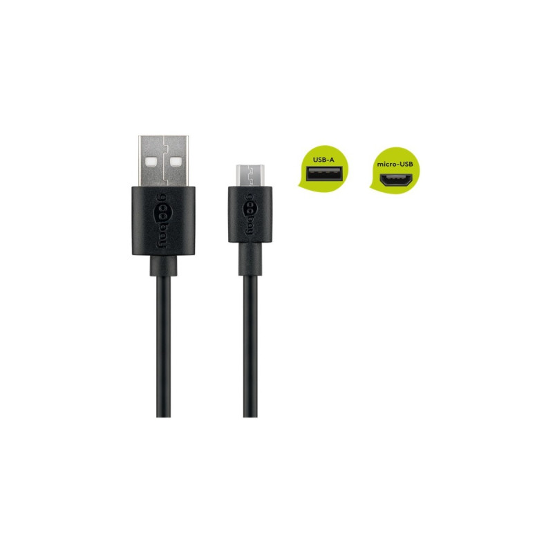Micro-USB Stecker(schwarz, 0,5 Meter)