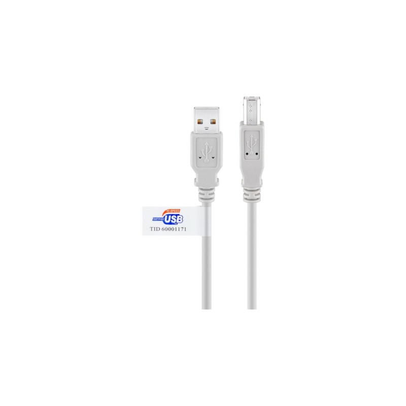 USB-B Stecker(grau, 5 Meter)