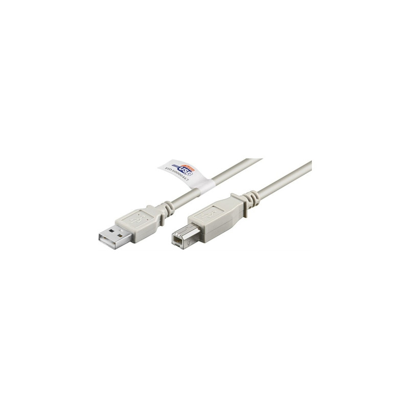 USB-B Stecker(grau, 5 Meter)