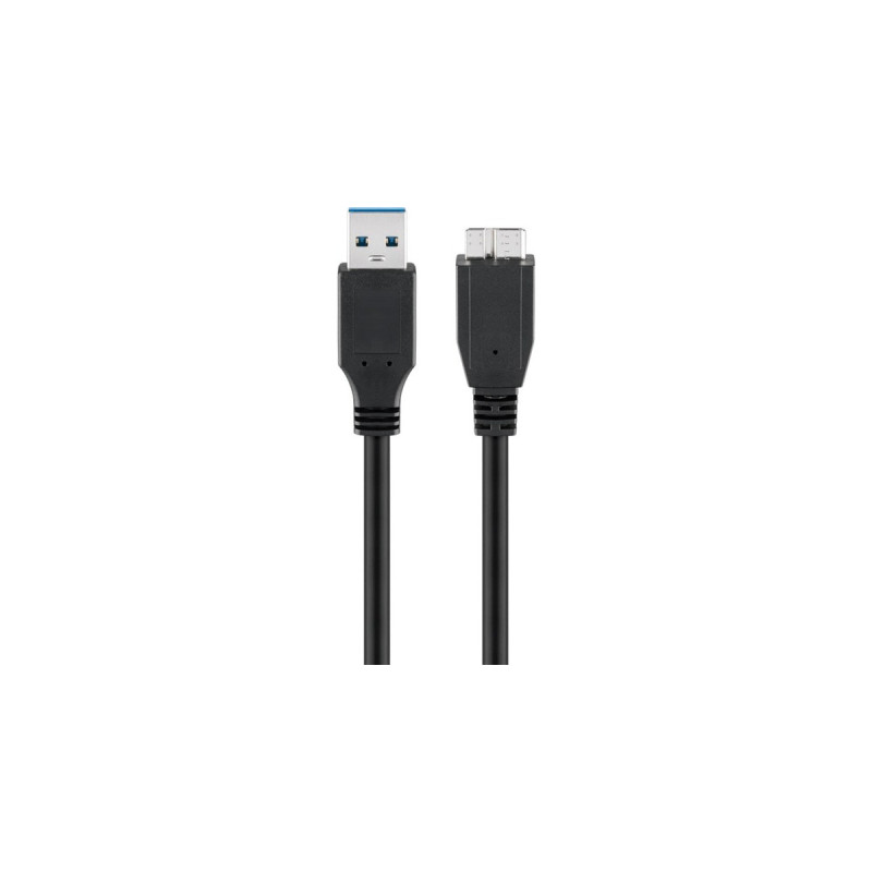 Micro-USB Stecker (Typ B)(schwarz, 1,8 Meter, SuperSpeed)