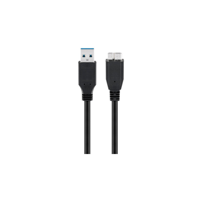Micro-USB Stecker (Typ B)(schwarz, 3 Meter, SuperSpeed)