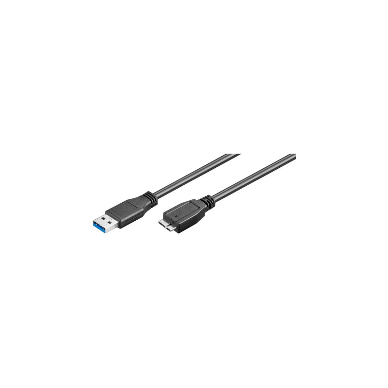 Micro-USB Stecker (Typ B)(schwarz, 3 Meter, SuperSpeed)