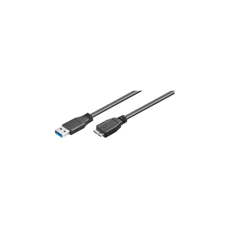 Micro-USB Stecker (Typ B)(schwarz, 1 Meter, SuperSpeed)