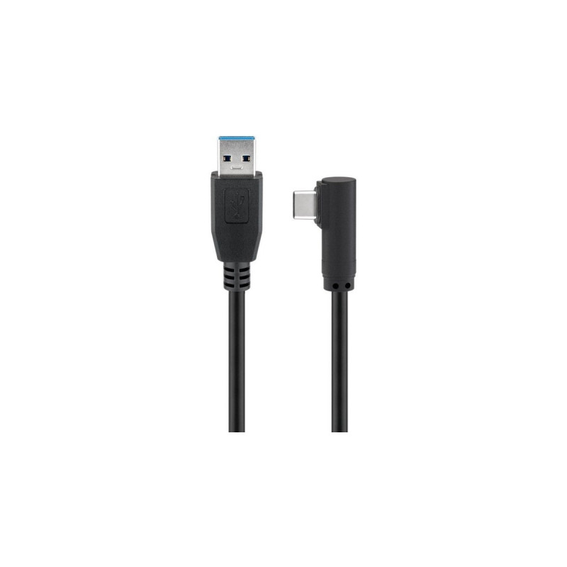 USB-C Stecker 90°(schwarz, 1,5 Meter, rechts / links abgewinkelt)