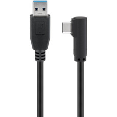 USB-C Stecker 90°(schwarz, 2 Meter, rechts / links abgewinkelt)