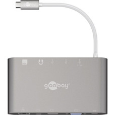 goobay USB-C Multiport-Adapter All in 1, Kartenleser(silber)