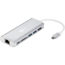 goobay USB-C Multiport Adapter HDMI USB CR RJ45 PD(aluminium)