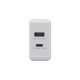 goobay USB-C PD Dual-Schnellladegerät 30 Watt(weiß, 1x USB-A, 1x USB-C PD)