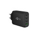 goobay USB-C PD Multiport-Schnellladegerät 100 Watt(schwarz, 1x USB-A QC, 3x USB-C PD, GaN-Technologie)