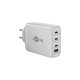 goobay USB-C PD Multiport-Schnellladegerät 100 Watt(weiß, 1x USB-A QC, 3x USB-C PD, GaN-Technologie)