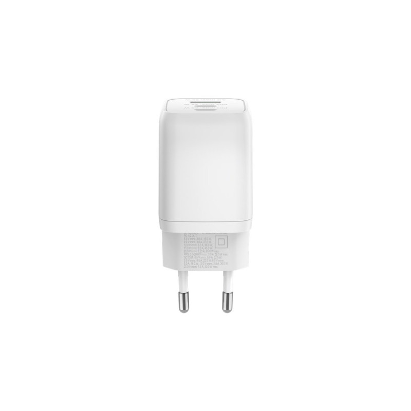 goobay USB-C PD Multiport-Schnellladegerät Nano 65 Watt(weiß, 1x USB-A, 2x USB-C PD, GaN-Technologie)