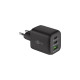 goobay USB-C PD Multiport-Schnellladegerät Nano 65 Watt(schwarz, 1x USB-A, 2x USB-C PD, GaN-Technologie)