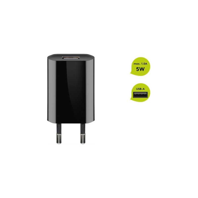 goobay USB-Ladegerät 1 A (5W) schwarz(schwarz)