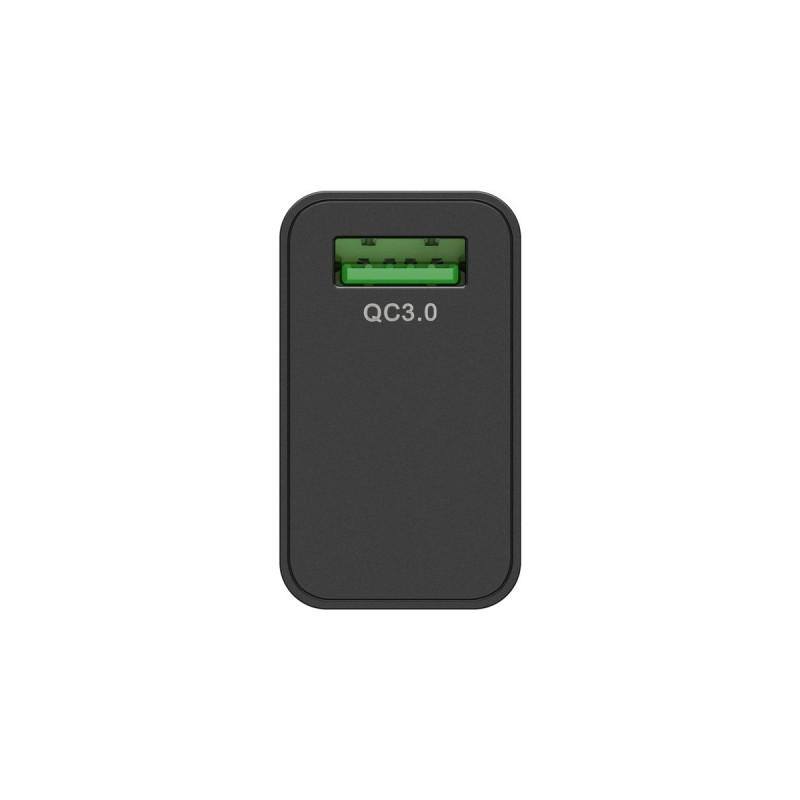 goobay USB Schnellladegerät QC3.0 (18W) schwarz(schwarz, Quick Charge (QC3.0))