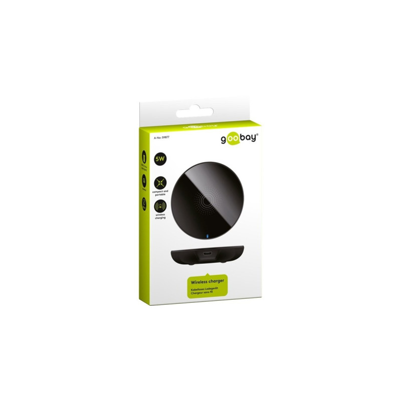 goobay Wireless Charger 5 W, Ladegerät(schwarz)