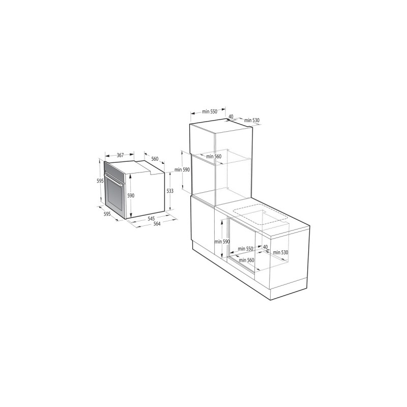 gorenje Black Steam Set, Backofen-Set(schwarz)