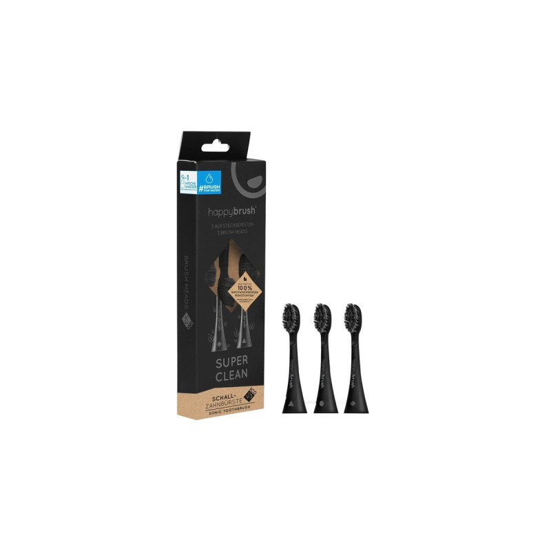 happybrush ECO VIBE 3 All Black Aufsteckbürsten(schwarz)