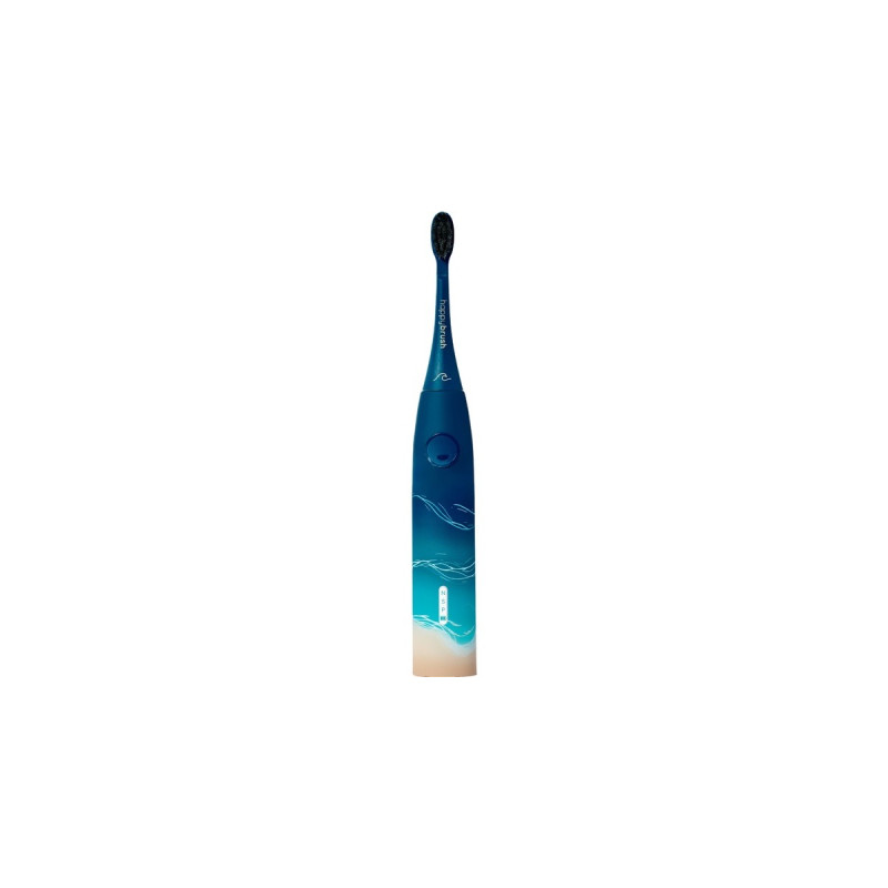 happybrush StarterKit Schall Eco VIBE 3 Ocean, Elektrische Zahnbürste(blau/beige)