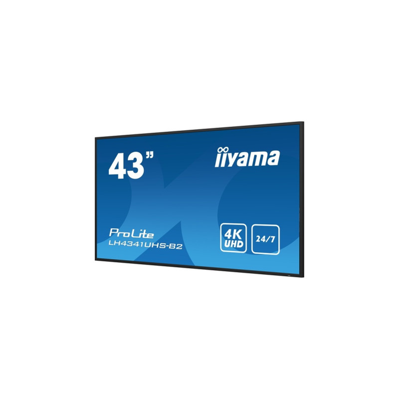 iiyama ProLite LH4341UHS-B2, Public Display(schwarz (glänzend), UltraHD/4K, IPS, Mediaplayer)