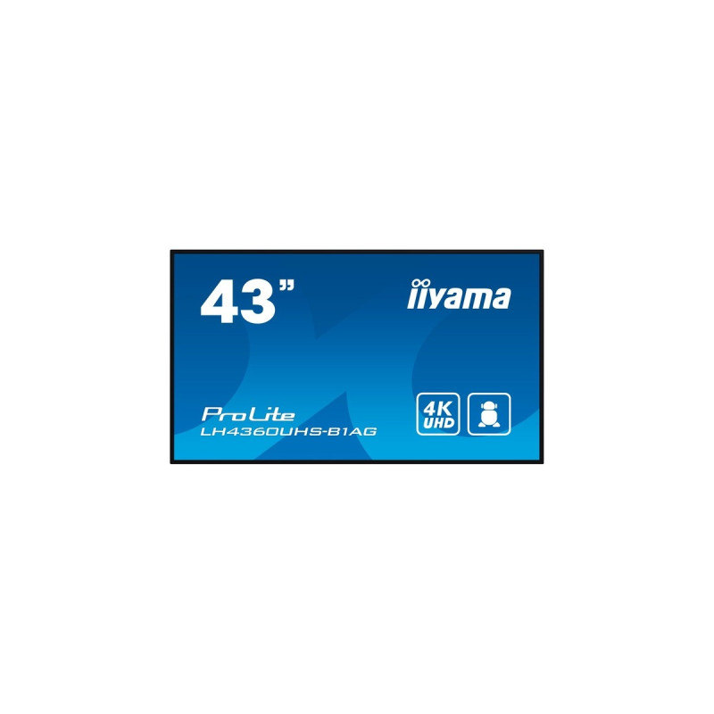 iiyama ProLite LH4360UHS-B1AG, Public Display(schwarz, UltraHD/4K, IPS, Lautsprecher)
