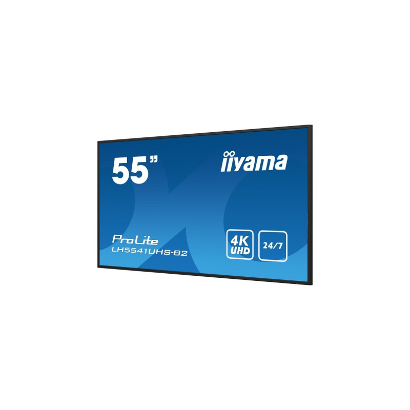 iiyama ProLite LH5541UHS-B2, Public Display(schwarz (glänzend), UltraHD/4K, IPS, Mediaplayer)
