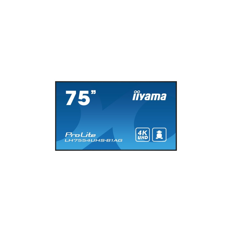 iiyama ProLite LH7554UHS-B1AG, Public Display(schwarz, UltraHD/4K, IPS, Lautsprecher)