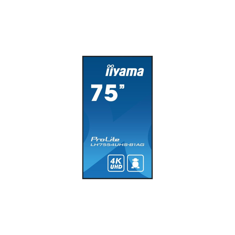 iiyama ProLite LH7554UHS-B1AG, Public Display(schwarz, UltraHD/4K, IPS, Lautsprecher)