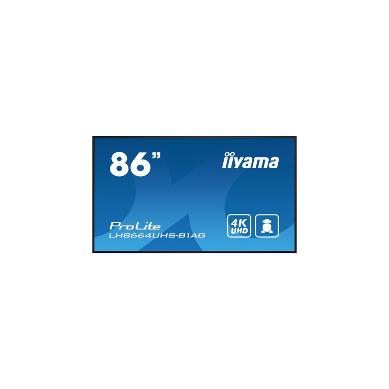 iiyama ProLite LH8664UHS-B1AG, Public Display(schwarz (matt), UltraHD/4K, IPS, Lautsprecher)