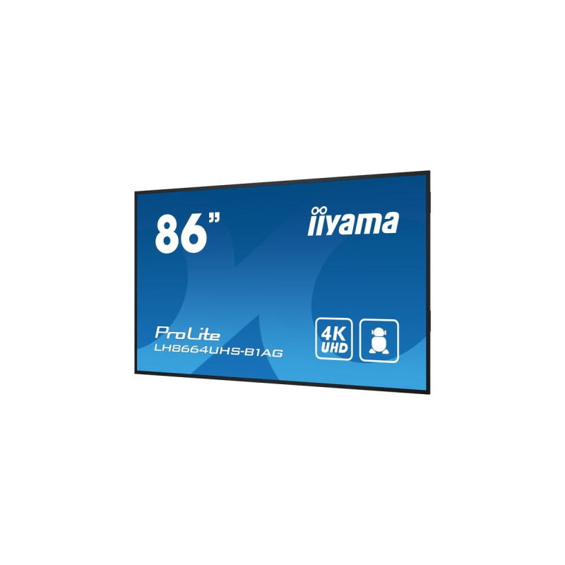 iiyama ProLite LH8664UHS-B1AG, Public Display(schwarz (matt), UltraHD/4K, IPS, Lautsprecher)