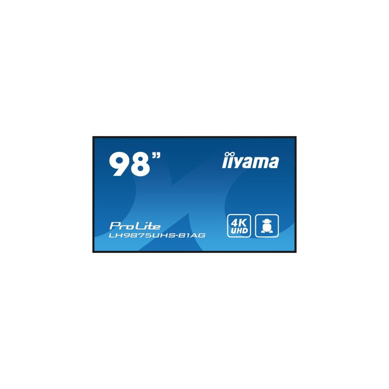 iiyama ProLite LH9875UHS-B1AG, Public Display(schwarz (matt), UltraHD/4K, IPS, Lautsprecher)