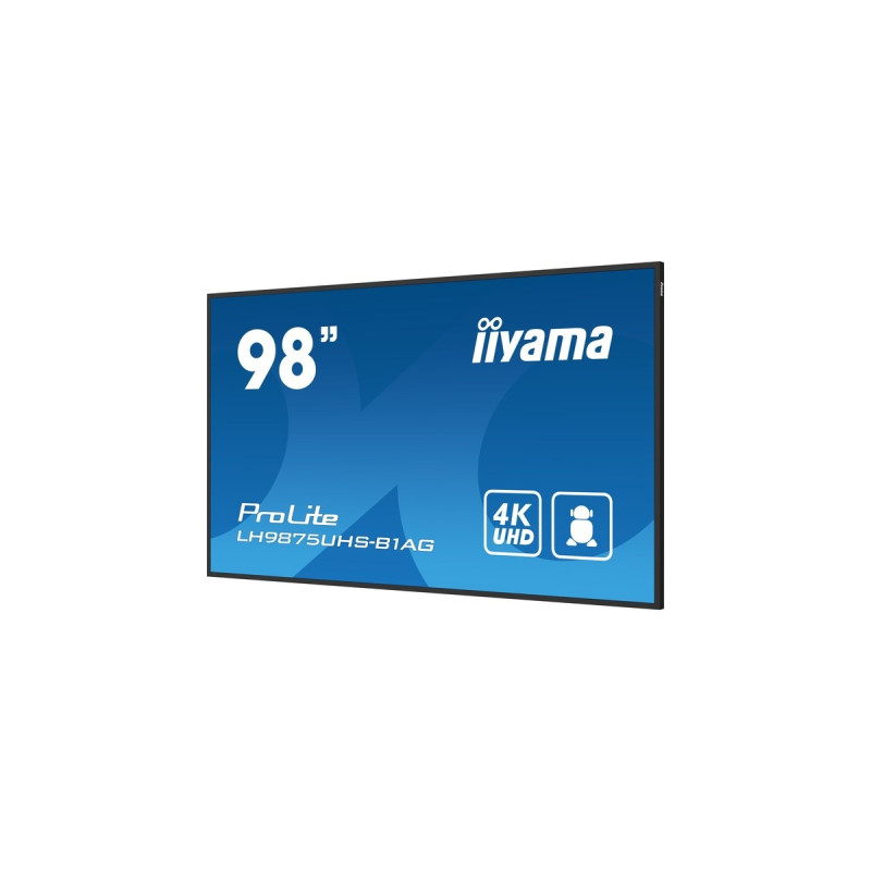 iiyama ProLite LH9875UHS-B1AG, Public Display(schwarz (matt), UltraHD/4K, IPS, Lautsprecher)