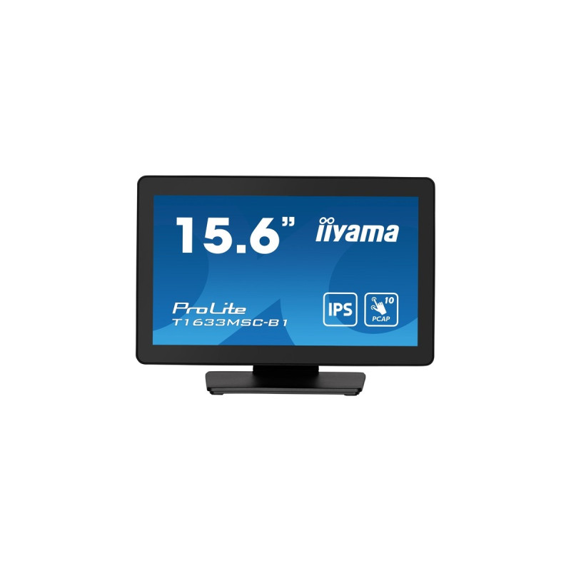 iiyama ProLite T1633MSC-B1, LED-Monitor(39.5 cm (15.6 Zoll), schwarz, FullHD, IPS, Touchscreen, HDMI, DisplayPort)