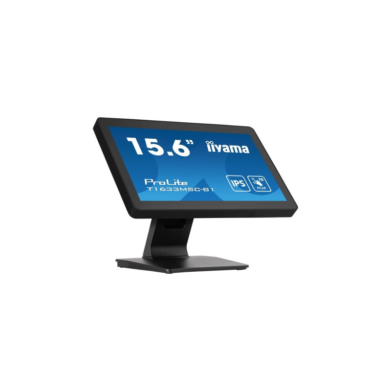 iiyama ProLite T1633MSC-B1, LED-Monitor(39.5 cm (15.6 Zoll), schwarz, FullHD, IPS, Touchscreen, HDMI, DisplayPort)