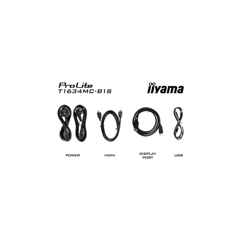 iiyama ProLite T1634MC-B1S, LED-Monitor(40 cm (16 Zoll), schwarz (matt), FullHD, IPS, HDMI, DisplayPort)