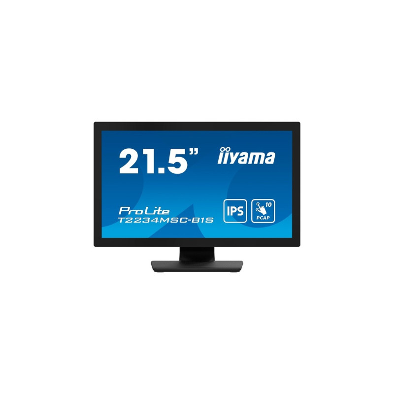 iiyama ProLite T2234MSC-B1S, LED-Monitor(54.6 cm (21.5 Zoll), schwarz (matt), FullHD, IPS, VGA, HDMI, DisplayPort)