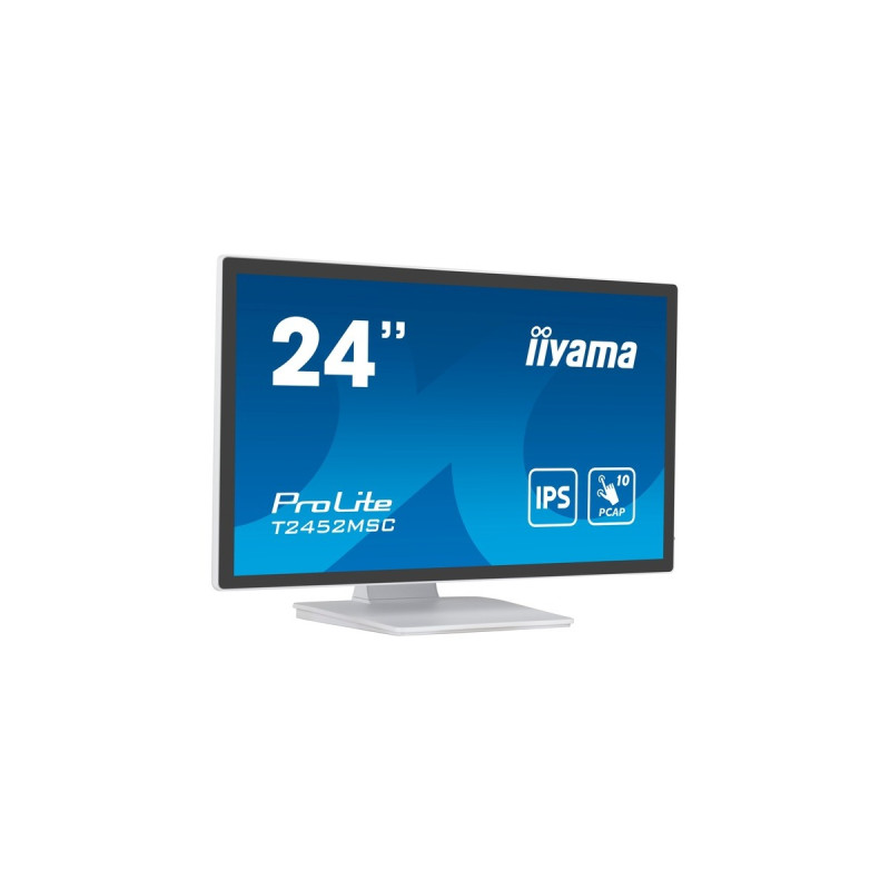 iiyama ProLite T2452MSC-W1, LED-Monitor(61 cm (24 Zoll), weiß/schwarz, FullHD, IPS, Touchscreen)