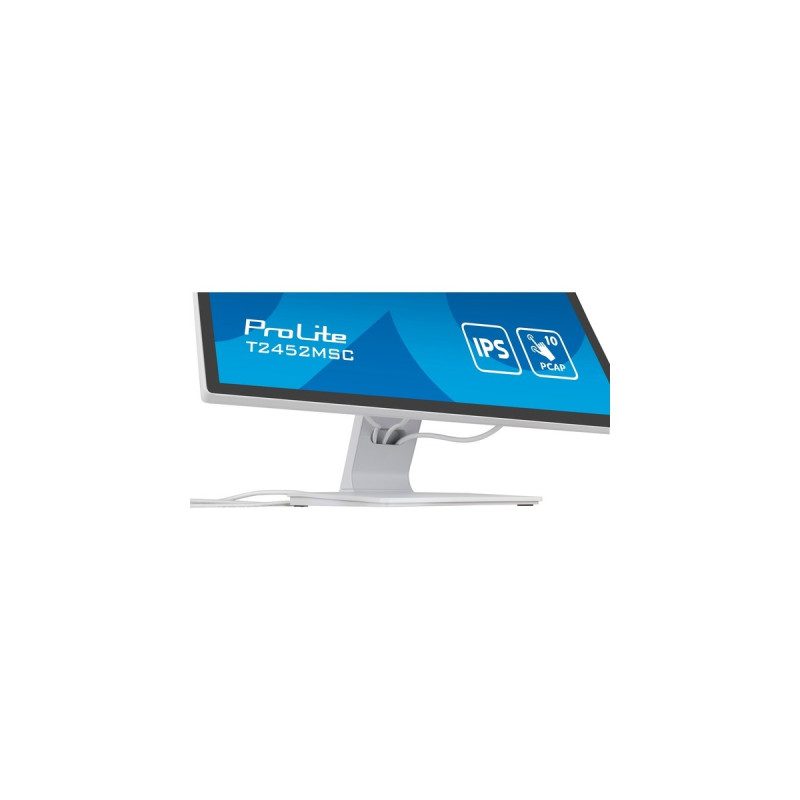 iiyama ProLite T2452MSC-W1, LED-Monitor(61 cm (24 Zoll), weiß/schwarz, FullHD, IPS, Touchscreen)