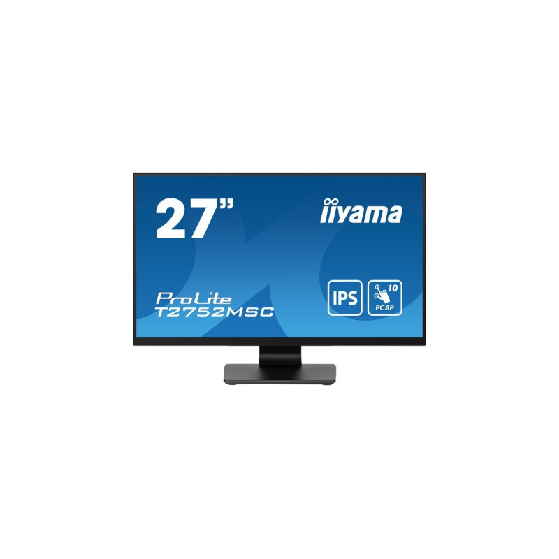 iiyama ProLite T2752MSC-B1, LED-Monitor(68.6 cm (27 Zoll), schwarz (matt), Full HD, IPS, Touchscreen, HDMI, DisplayPort, USB )