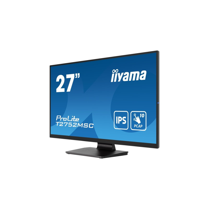 iiyama ProLite T2752MSC-B1, LED-Monitor(68.6 cm (27 Zoll), schwarz (matt), Full HD, IPS, Touchscreen, HDMI, DisplayPort, USB )