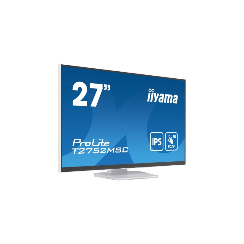 iiyama ProLite T2752MSC-W1, LED-Monitor(68.6 cm (27 Zoll), weiß (matt), Full HD, IPS, Touchscreen, HDMI, DisplayPort, USB )