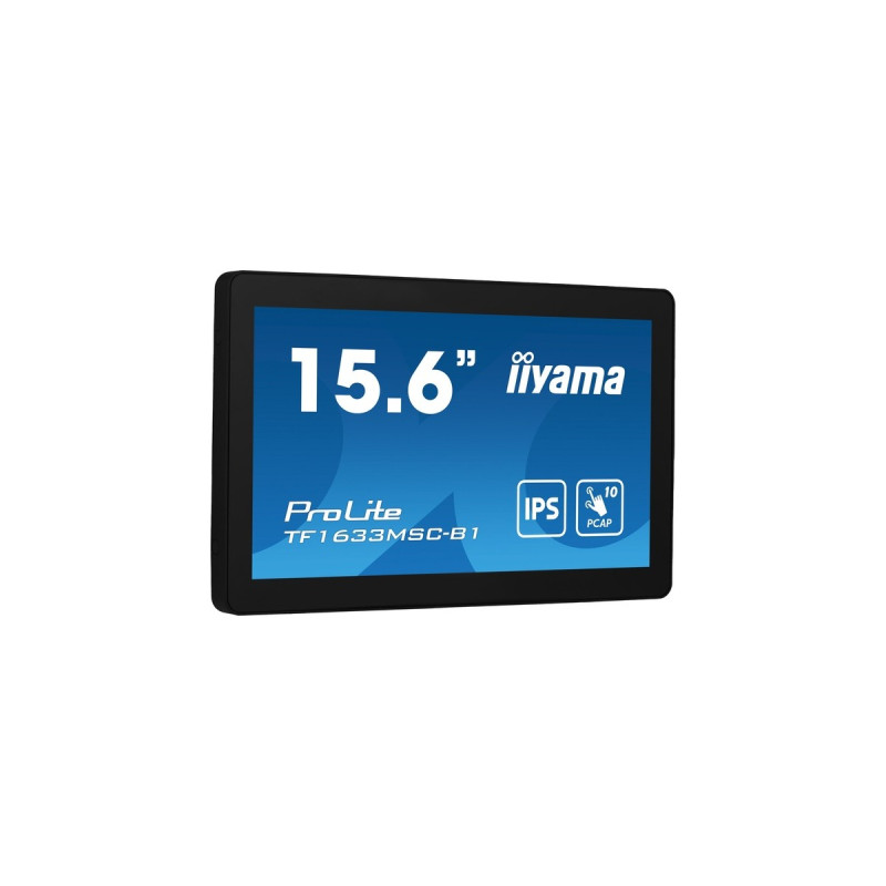 iiyama ProLite TF1633MSC-B1, LED-Monitor(39.5 cm (15.6 Zoll), schwarz, FullHD, IPS, Touchscreen, HDMI, DisplayPort, Open Frame)