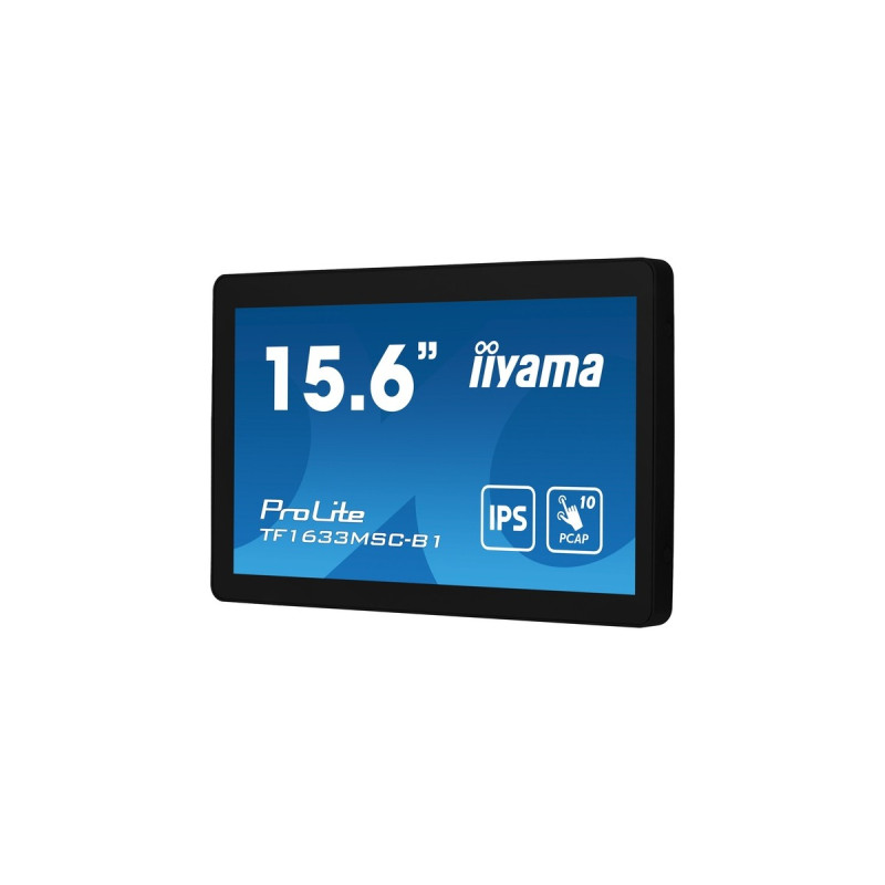 iiyama ProLite TF1633MSC-B1, LED-Monitor(39.5 cm (15.6 Zoll), schwarz, FullHD, IPS, Touchscreen, HDMI, DisplayPort, Open Frame)