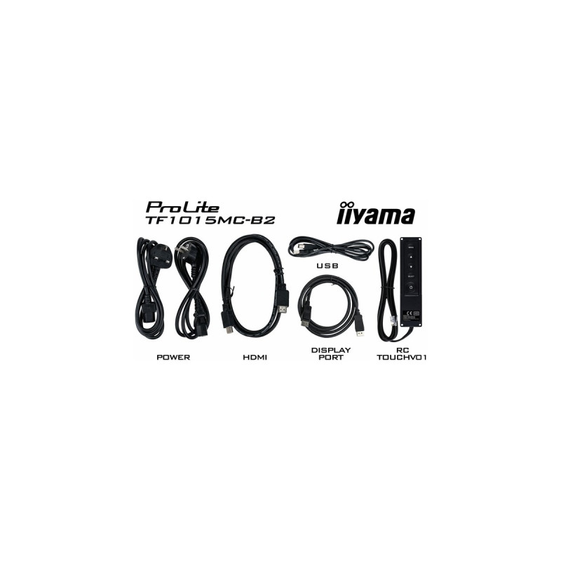iiyama TF1015MC-B2, LED-Monitor(25.7 cm (10.1 Zoll), schwarz, WXGA, VA, Touchscreen, HDMI, DisplayPort)