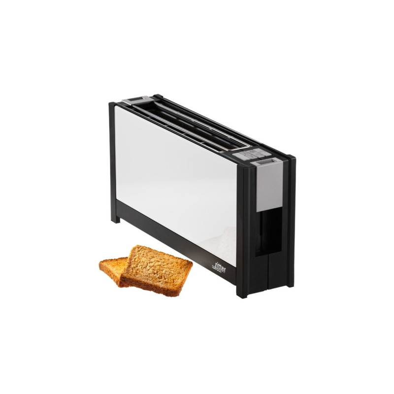 ritter Langschlitz-Toaster volcano 5(weiß/schwarz, 950 Watt, für 2 Scheiben Toast)