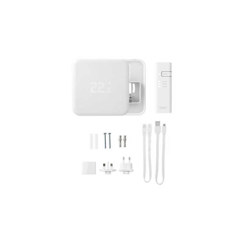 tado° Smartes Thermostat V3+ Starter Kit(Verkabelt), Set(weiß, Für Heizthermen und Fußbodenheizungen)