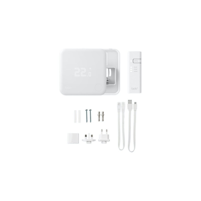tado° Smartes Thermostat V3+ Starter Kit(Verkabelt), Set(weiß, Für Heizthermen und Fußbodenheizungen, Outlet)