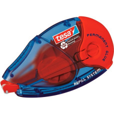 tesa Kleberoller Permanent ecoLogo, nachfüllbar, 2er Pack(blau/transparent, 2x 14 Meter)