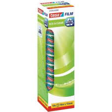 tesa tesafilm eco & clear, 10 Rollen, 15mm, Office Box, Klebeband(transparent, 10 Meter pro Rolle)