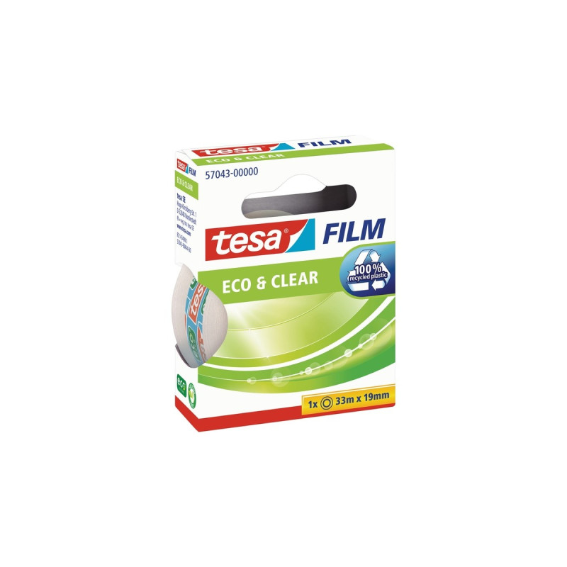 tesa tesafilm eco & clear, 1 Rolle, 19mm, Klebeband(transparent, 33 Meter)